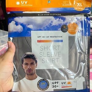 Men's Gray Short Sleeve Shirt upf 30+